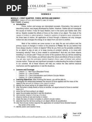 Science 8-1st Quarter Module