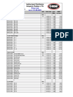 Price List W.E.F. 01.08.2021: Authorised Distributor Unipatch Rubber LTD