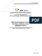 J&K Bank Employee Stock Purchase Scheme Details