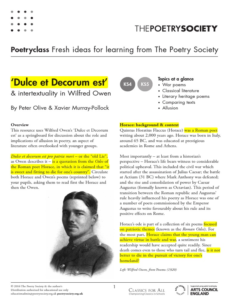 Dulce Et Decorum Est