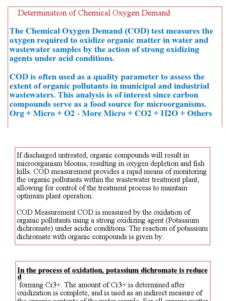 COD Determination in Wastewater Analysis | PDF | Materials | Chemistry