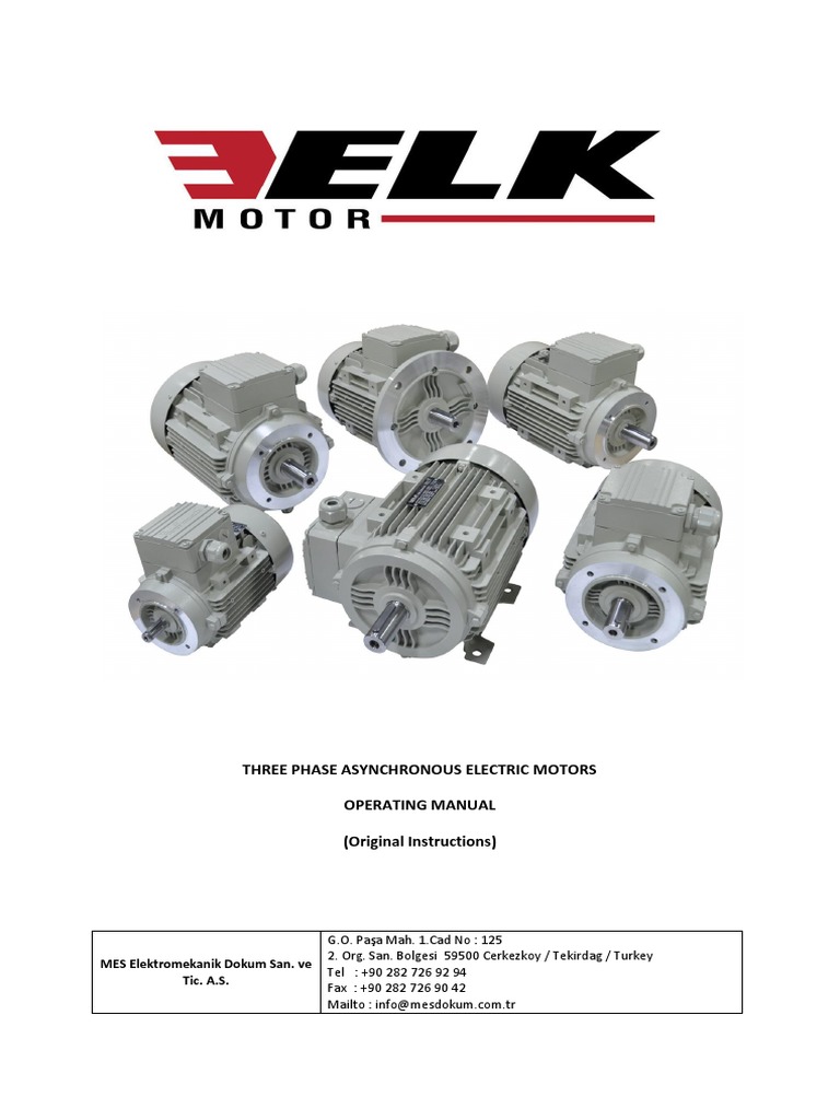 Elk Motor Operating Manual Pdf Electric Motor Insulator Electricity