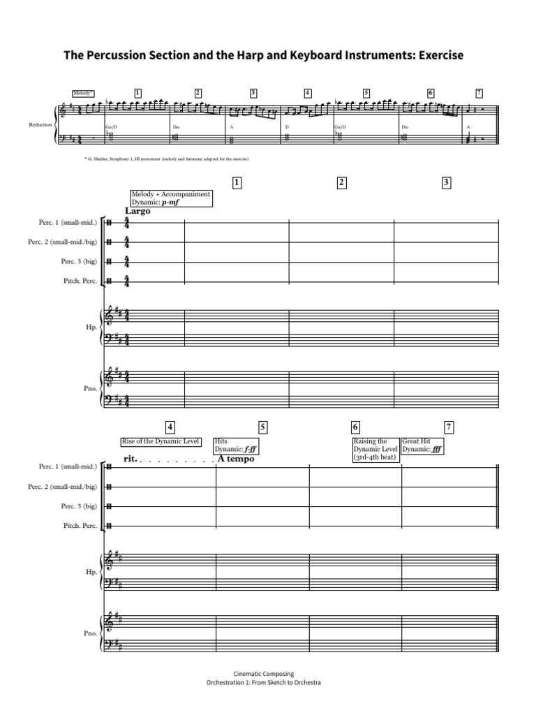 Orchestration For The Percussion Section and The Harp and Keyboard
