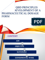 Applying QBD Principles For The Development of A Pharmaceutical Dosage Form