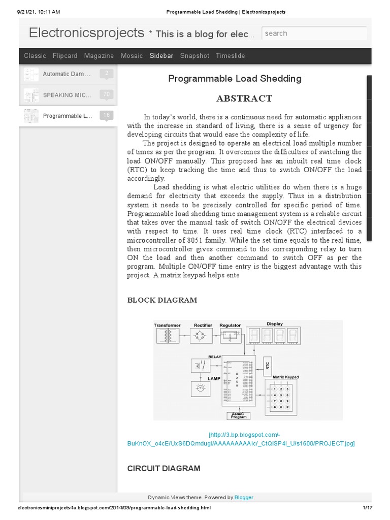 Programmable Load Shedding Guide | PDF | Microcontroller | Liquid ...