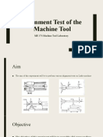 Alignment Test of The Machine Tool