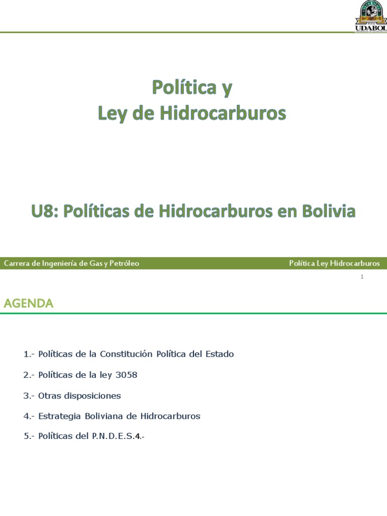 U8 - Politicas de Hidrocarburos en Bolivia | PDF | Bolivia | Petróleo