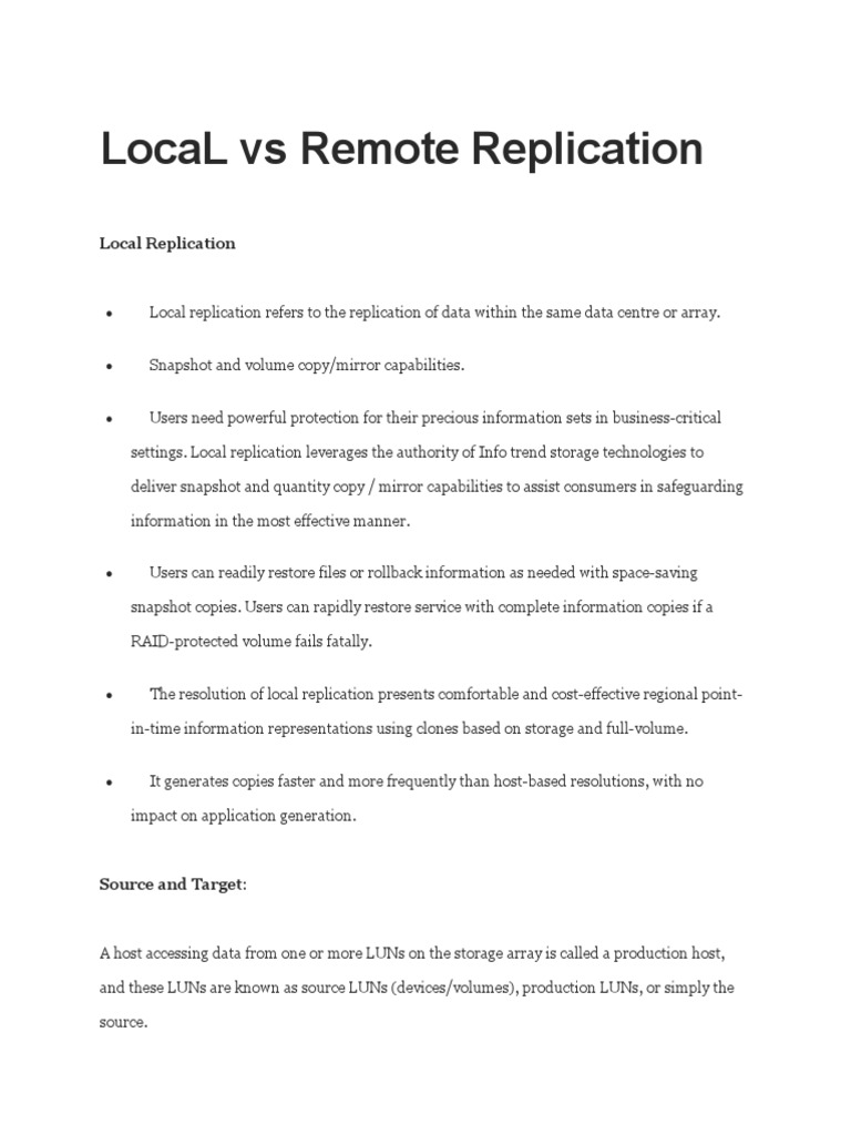 Comparing Local vs Remote Data Replication: Key Differences, Uses and ...