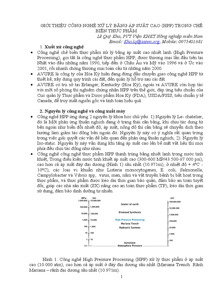 CÔNG NGHE HPP (High Pressure Processed) ) | PDF