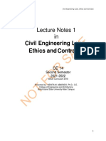 Civil Engineering Laws, Ethics and Contracts: Lecture Notes 1 in