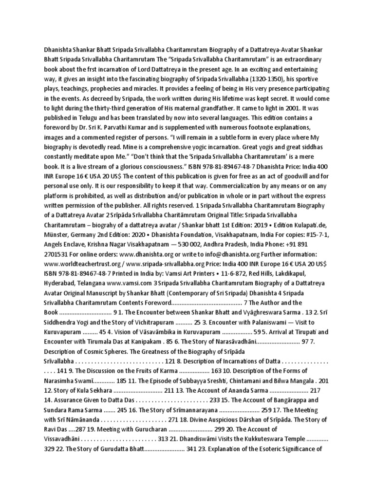 Shripad Shrivallabh Charitramrut | PDF | Ascended Master | Devi