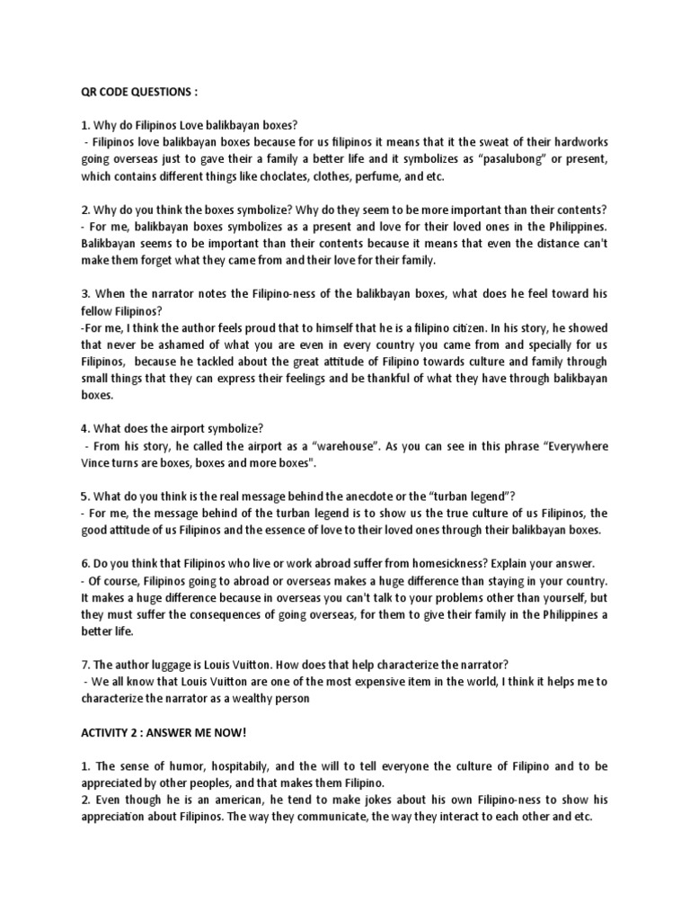 QR Code Questions | PDF | Philippines