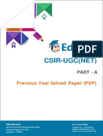 Ir-Ugc (Net) : Previous Year Solved Paper (PSP)