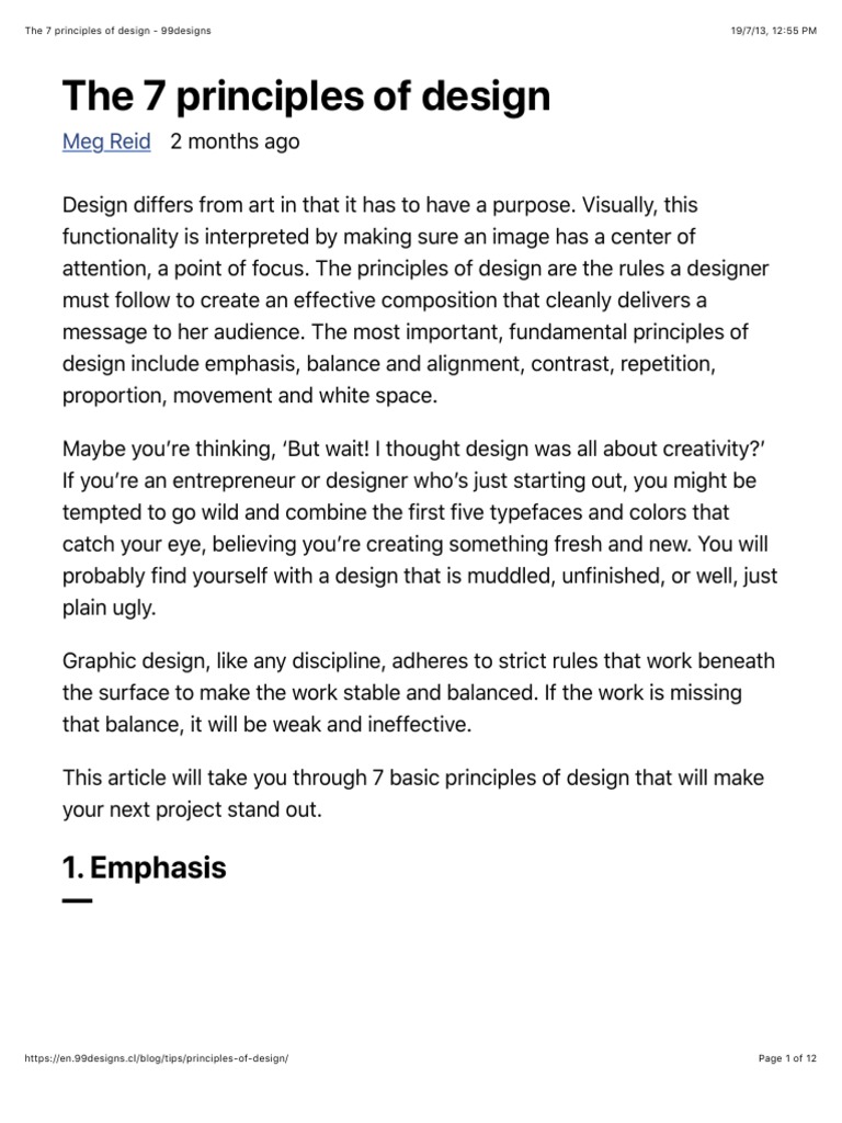 The 7 Principles of Design - 99designs | PDF | Typefaces | Design