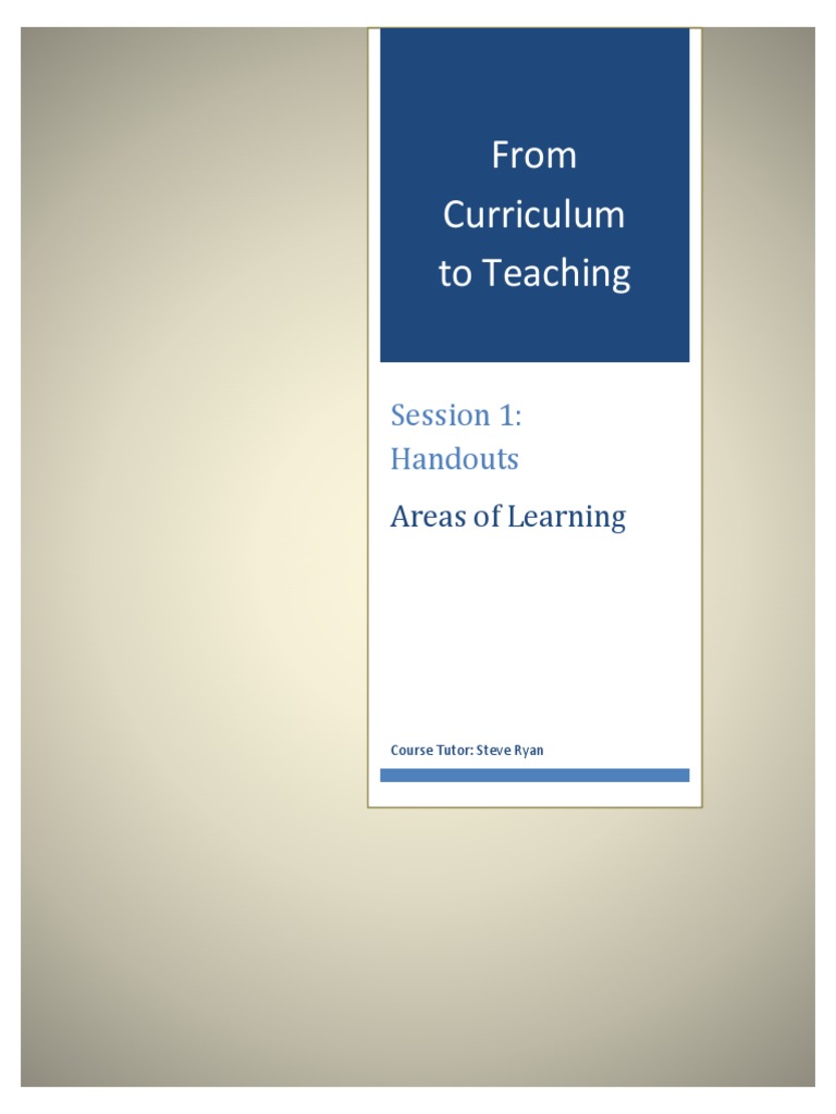 Curriculum to Teaching: Key Learning Areas | PDF | Curriculum | Literacy
