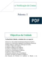 Auditoria e Verificaçao de Contas Palestra I