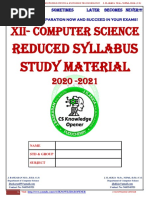 Xii - CS Reudced Study Materials 2020-2021