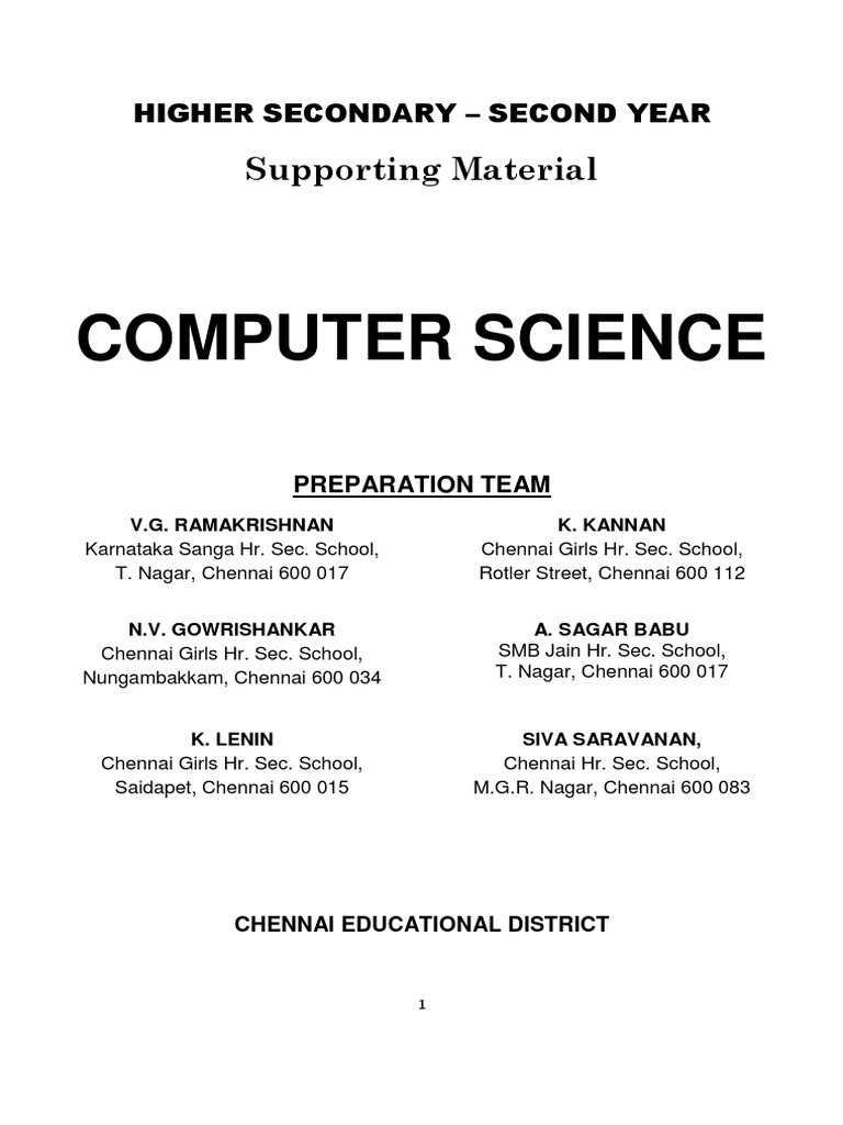 Computer Science: Supporting Material | PDF | Subroutine | Relational ...