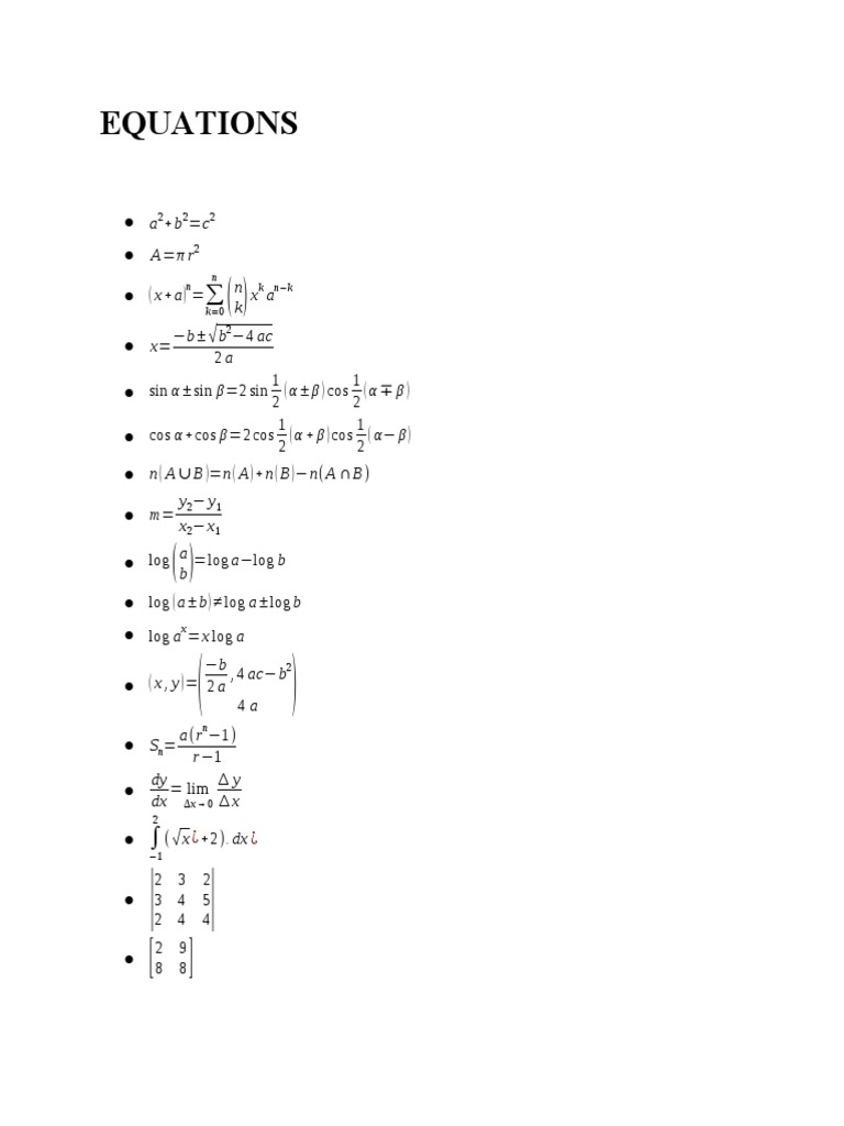 EQUATIONS | PDF