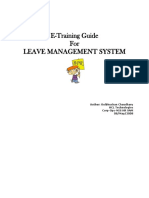 E-Training Guide For Leave Management System: Author: Kulbhushan Chaudhary