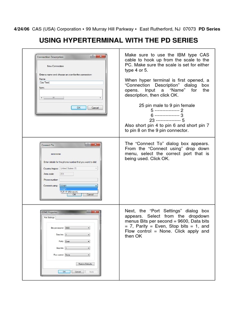 Using HyperTerminal with PD Series Scale | PDF | Menu (Computing ...