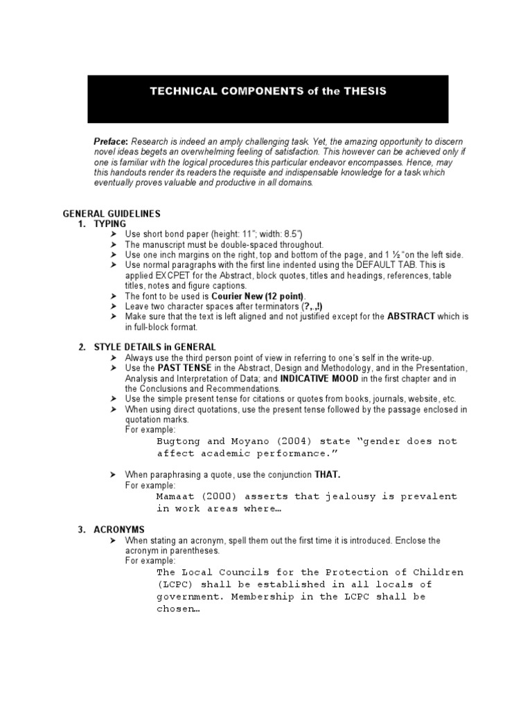 Technical Components of A Research | PDF | Citation | Ellipsis