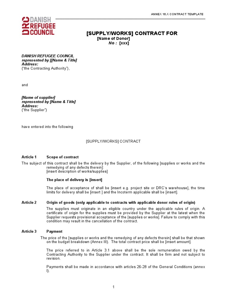 Annex Contract Template Guide | PDF | Arbitration | Arbitral Tribunal