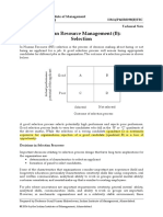 Human Resource Management (B) : Selection: Indian Institute of Management Ahmedabad IIMA/P&IR0198 (B) TEC