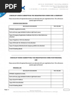 Checklist When Submitting The Registration Form For A Company