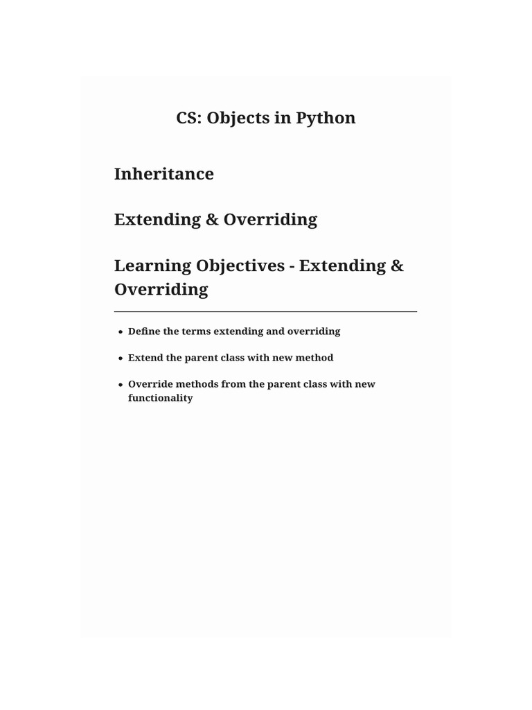 Inheritance in Python | PDF | Inheritance (Object Oriented Programming ...