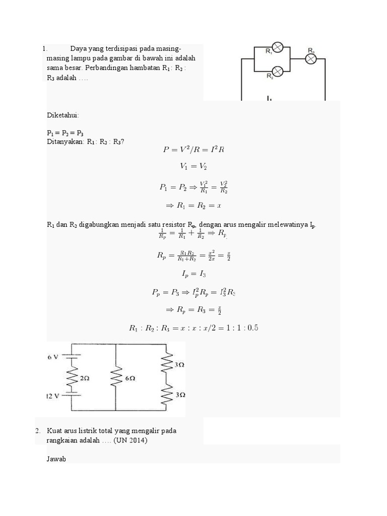 Soal Listrik Dinamis Kelas 12 | PDF | Metode & Bahan Ajar | Sains ...