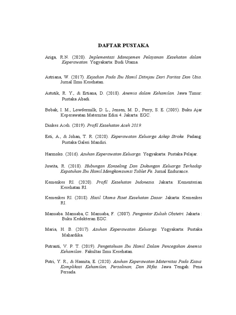 Daftar Pustaka Kemenkes RI 2021 | PDF