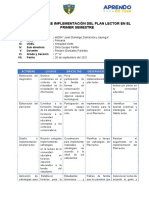 Informe Plan Lector 1° B