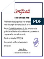 Certificado Melhor Namorado Do Mundo