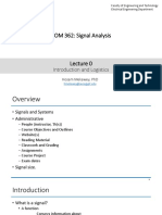 COM 362: Signal Analysis: Introduction and Logistics