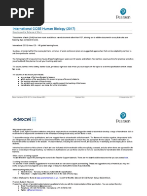 International Gcse Human Biology Scheme of Work Post Proofreading (3)