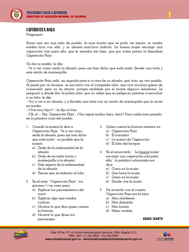 Actividades de Caperucita Roja para Niños | PDF | Caperucita Roja