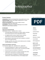 Photographer Resume Sample Majestic Green