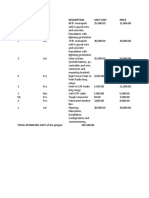 Estimated Cost QTY Unit Description Unit Cost Price