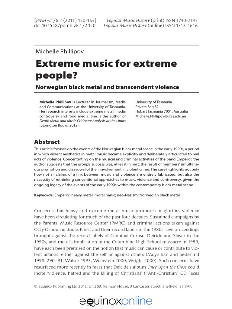 Extreme Music For Extreme People Popular Music History PDF Heavy Metal Music