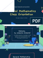 Ʀ ɴ Ɪ ɴ ɴ Mathematical Orientation Education