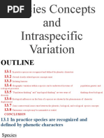 Species Concepts and Intraspecific Variation