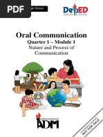 Oral Communication: Quarter 1 - Module 1