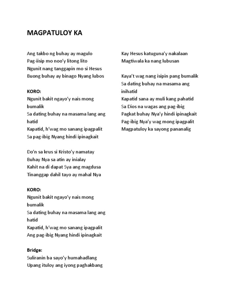 MAGPATULOY KA Lyrics | PDF