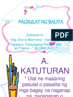 Pagsulat NG Balita - Lektura