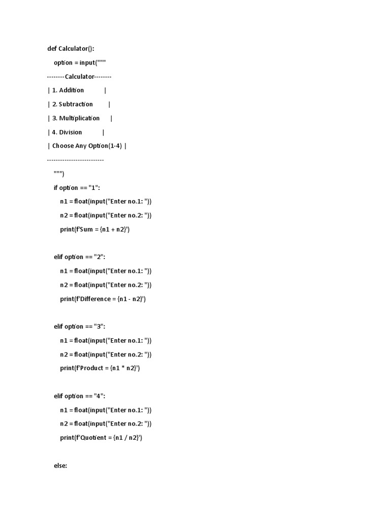 Menu Driven Program | PDF