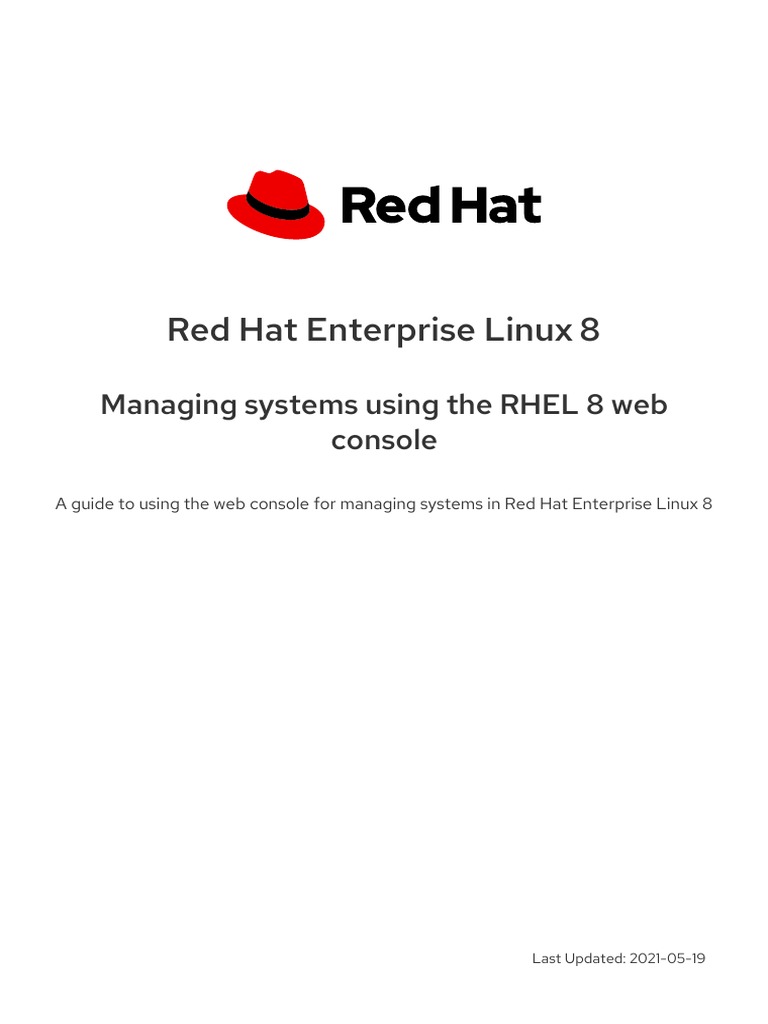 Red Hat Enterprise Linux-8-Managing Systems Using The RHEL 8 Web ...