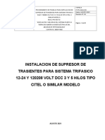 P-Ptc-Siho-010 Instalacion de Supresor de Trasientes para Sistema Trifasico 12-24 y 120208 Volt DCC 3 y 5 Hilos Tipo Citel o Similar Modelo