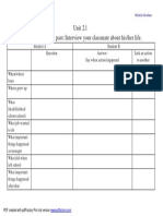 Interview Your Classmate About His Her Life PDF