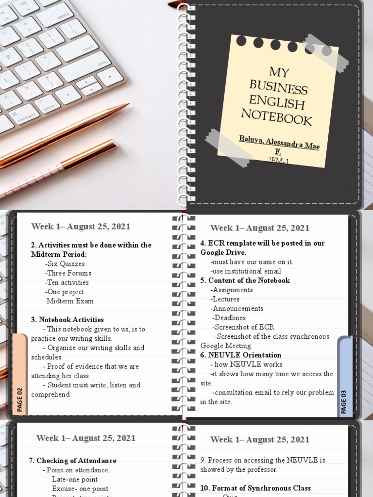 Business English Notebook Overview | PDF | Communication | Vocabulary